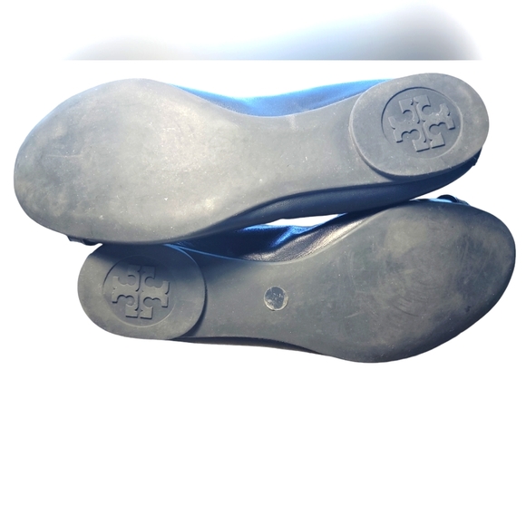 Tory Burch Leather Ballet Flats Black Silver Hardware Women's 7.5 - Picture 6 of 8